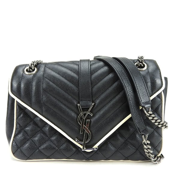 SAINT LAURENT Black Leather Shoulder Bag - Picture 1 of 11
